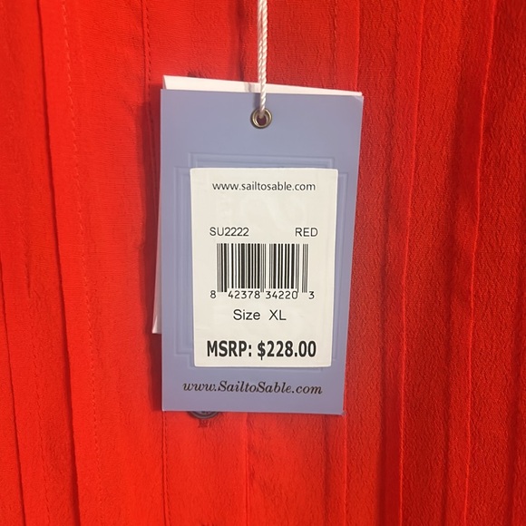NWT Sail to Sable Red flutter sleeve Rick rack detail dress ❤️ - Picture 3 of 7